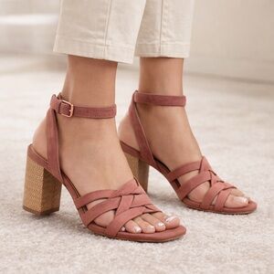 LC Lauren Conrad Blush Pink Strappy Heels Size 7.5 M